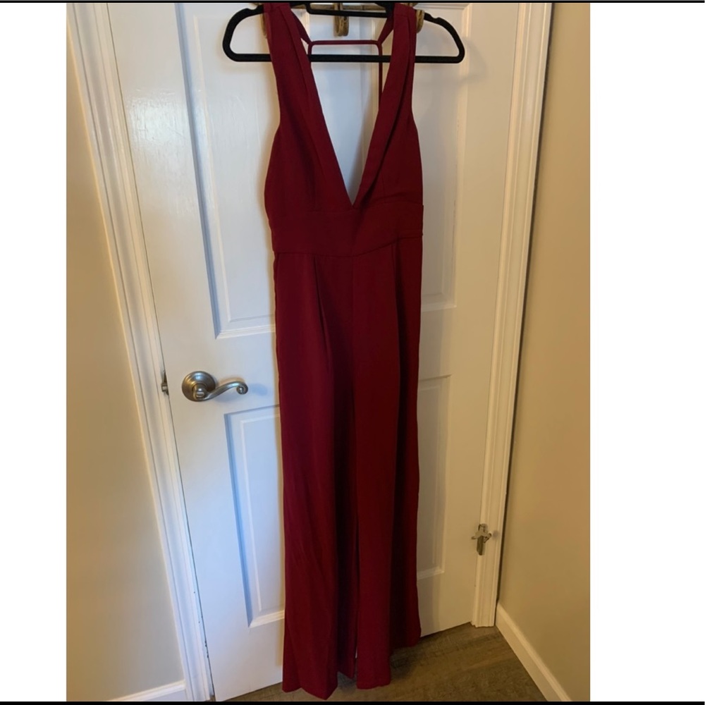 NWT deep V Neck Jumpsuit